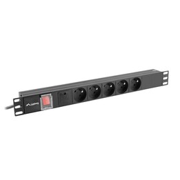 Lanberg PDU-05E-0200-BK Stromverteilereinheit (PDU) 5 AC-Ausgänge 1U Schwarz