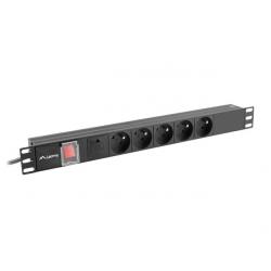 LANBERG RACK PDU POWER STRIP 19" 1U 16A 5X 230V PL 2M BLACK