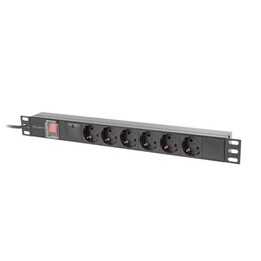Lanberg PDU-06F-0200-BK Stromverteilereinheit (PDU) 6 AC-Ausgänge 1U Schwarz