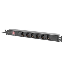 Lanberg Steckdosenleiste 6x Schuko m.Sch.,19";2m SCHW. C14