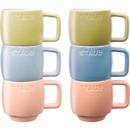Conjunto de 6 canecas de cerâmica STAUB - Multicoloridas, 100 ml