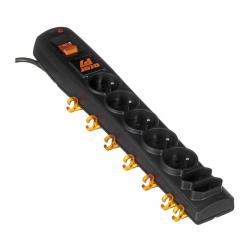 ACAR P7 base múltiple 1,5 m 7 salidas AC Interior Negro