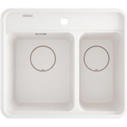 Deante Momi Fregadero de granito, 1.5 cubetas ZKM_A503 600 x 520 x 229 alabastro