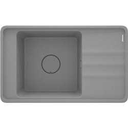 Deante Momi Fregadero de granito, 1 cubeta con escurridor ZKM_S11B 820 x 500 x 229 gris metálico