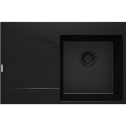 Deante Evora Lava-louça de granito, 1 cuba com escorredor - esquerda ZQJ_N11L 760 x 500 x 195 preto