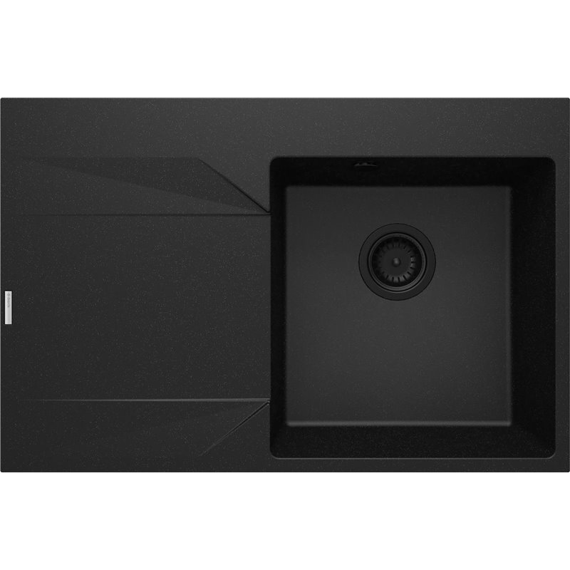 Deante Evora Granite sink, 1-bowl with drainer - left ZQJ_G11L 760 x 500 x 195 metallic graphite