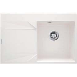Deante Evora Fregadero de granito, 1 cubeta con escurridor - izquierda ZQJ_A11L 760 x 500 x 195 alabastro
