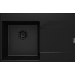 Deante Evora Fregadero de granito, 1 cubeta con escurridor - derecha ZQJ_N11P 760 x 500 x 195 negro