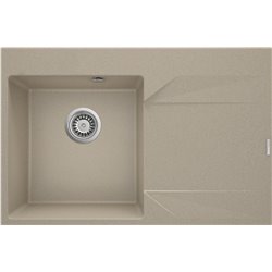 Deante Evora Granite sink, 1-bowl with drainer - right ZQJ_711P 760 x 500 x 195 sand