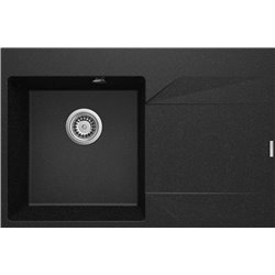 Deante Evora Granite sink, 1-bowl with drainer - right ZQJ_211P 760 x 500 x 195 graphite
