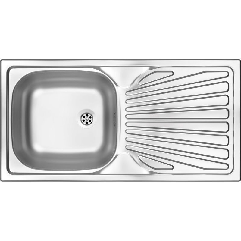 Deante Techno Fregadero de acero, 1 cubeta con escurridor ZMU_011B 860 x 435 x 160 satinado