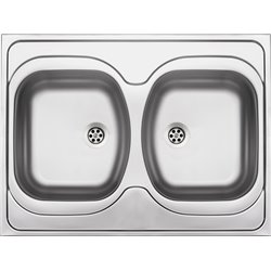 Deante Tango Fregadero de acero, 2 cubetas - de encimera ZM6_020N 800 x 600 x 140 satinado