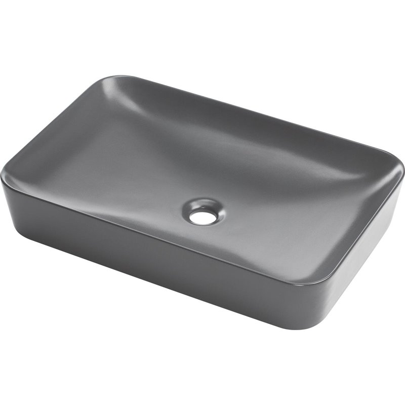 Deante Tess Keramik-Waschbecken, Aufsatz - 60x40 cm CDS_DU6S 597 x 396 x 111 x 88 Anthrazit, Titan