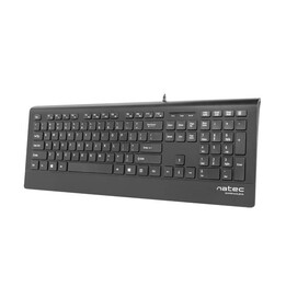 Natec Multimedia-Tastatur BARRACUDA slim USB, US-Layout, schwarz