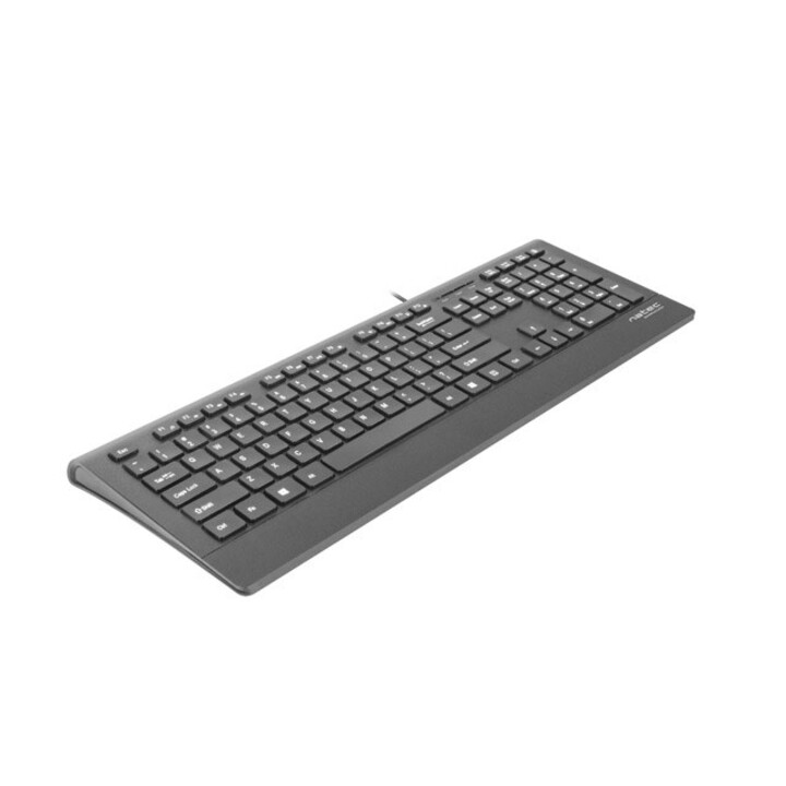 Tastiera multimediale Natec BARRACUDA slim USB, layout USA, nera