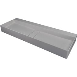 Deante Blur Granite washbasin, countertop - with cover plate CQB_SU1S 1000 x 400 x 120 x 76 metallic grey