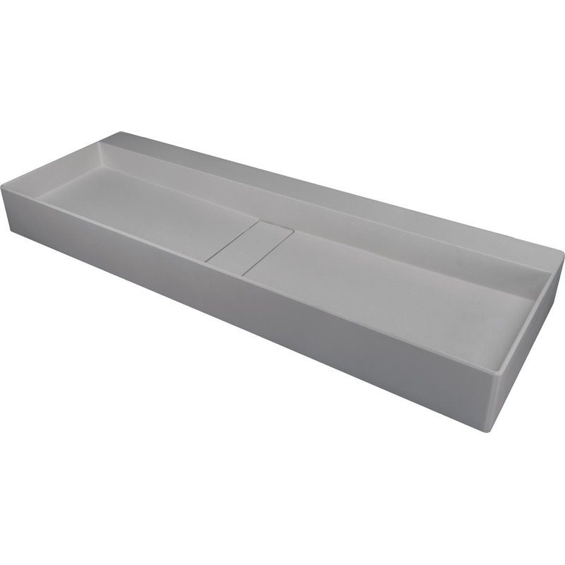 Deante Blur Lavabo de granito, de encimera - con placa de cubierta CQB_SU1S 1000 x 400 x 120 x 76 gris metálico