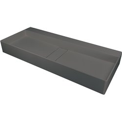 Deante Blur Lavabo de granito, de encimera - con placa de cubierta CQB_TU8S 800 x 400 x 120 x 76 antracita metálico