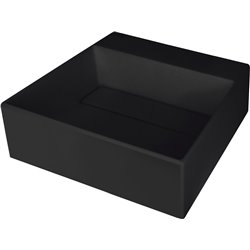 Deante Correo Lavabo de granito, de encimera, con repisa para grifo - con placa de cubierta CQR_NU4M 400 x 400 x 130 x 120 negro