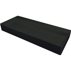 Deante Blur Lavabo de granito, de encimera - con placa de cubierta CQB_NU8S 800 x 400 x 120 x 76 negro