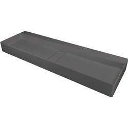 Deante Blur Granite washbasin, countertop - with cover plate CQB_TU2S 1200 x 400 x 120 x 76 anthracite metallic