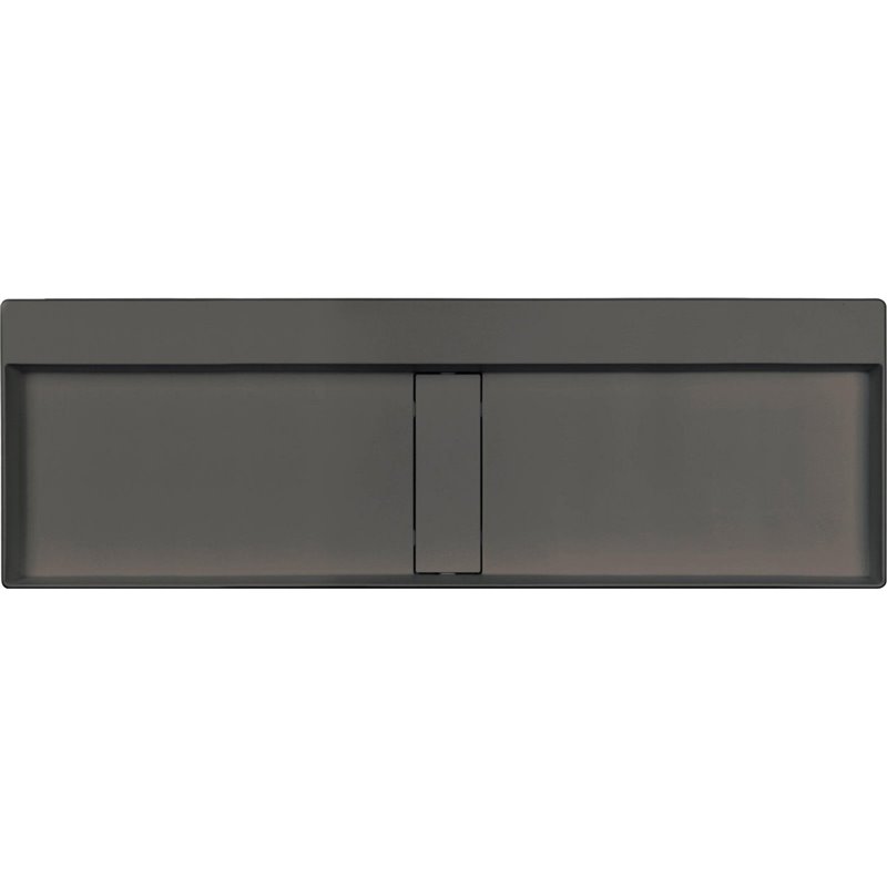 Deante Blur Lavabo de granito, de encimera - con placa de cubierta CQB_TU2S 1200 x 400 x 120 x 76 antracita metálico