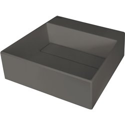 Deante Correo Granite washbasin, countertop, with tap shelf - with cover plate CQR_TU4M 400 x 400 x 130 x 120 anthracite metalli