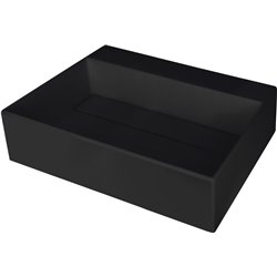 Deante Correo Granit-Waschbecken, Aufsatz, mit Hahnlochbank - mit Abdeckplatte CQR_NU5M 500 x 400 x 130 x 120 Schwarz