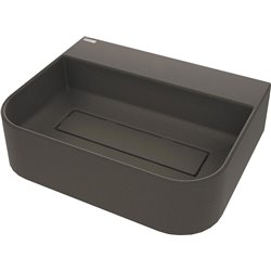 Deante Arnika Granit-Waschbecken, Aufsatz, mit Hahnlochbank - mit Abdeckplatte CQA_TU5S 505 x 405 mm Anthrazit metallic