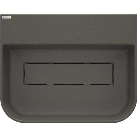 Deante Arnika Lavabo de granito, de encimera, con repisa para grifo - con placa de cubierta CQA_TU5S 505 x 405 mm antracita metá