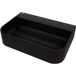 Deante Arnika Lavabo de granito, de encimera, con repisa para grifo - con placa de cubierta CQA_NU6S 605 x 405 x 135 x 121 mm ne