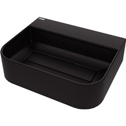 Deante Arnika Granite washbasin, countertop, with tap shelf - with cover plate CQA_NU5S 505 x 405 x 135 x 121 mm nero