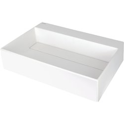 Deante Correo Lavabo en granit, à poser, avec plage de robinetterie - avec plaque de recouvrement CQR_AU6M 600 x 400 x 130 x 120