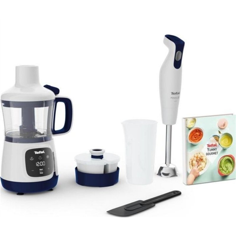 Batidora y batidora de pedestal Tefal HB55W Yummy Gourmet azul/blanco