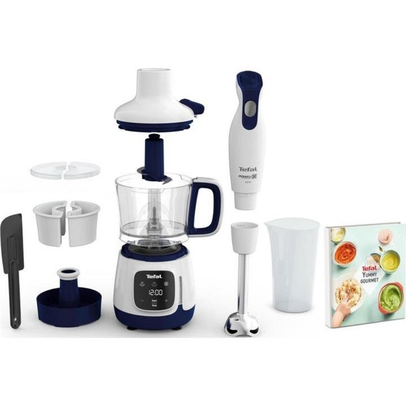 Batidora y batidora de pedestal Tefal HB55W Yummy Gourmet azul/blanco