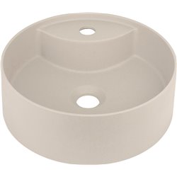 Deante Lavabo en granit Silia, à poser, avec plage de robinetterie CQS_5U4B Ø360×125×100 beige
