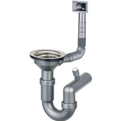 Sifone per 1 lavello in acciaio Seno - scarico da 3,5"