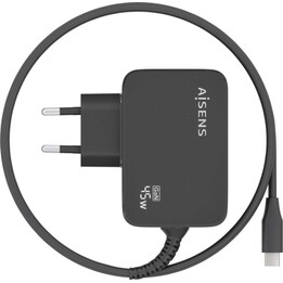 Aisens Gan Chargeur Mural ASCH-1PD45WL032-BK/ 1xUSB Type-C + Câble 1,8m/ 45W