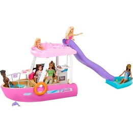 Barbie Dream Boat Set with Boat, Pool, Slide, Includes More Than 20 Pieces, Such As a Dolphin and Other Accessories