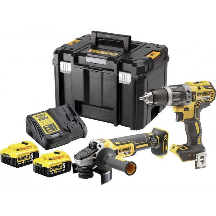 DeWALT DCK2020P2T, Juego combinado de herramientas eléctricas profesionales, Juego de alto rendimiento, Amarillo