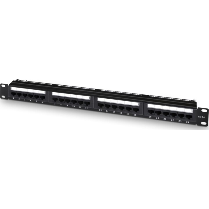 Aisens A141-0509 Patchpanel / 24 Ports / Cat.6 / 1HE Höhe / Kabelmanagement