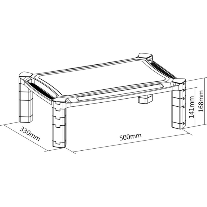 Aisens MR02-117, soporte elevador XL para monitor/portátil, negro