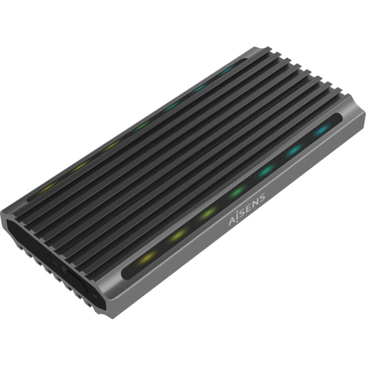 Externes GehäusefürSSD M.2 SATA/NVMe Aisens ASM2-RGB011GR/ USB 3.2 Gen2/ Ohne Schrauben