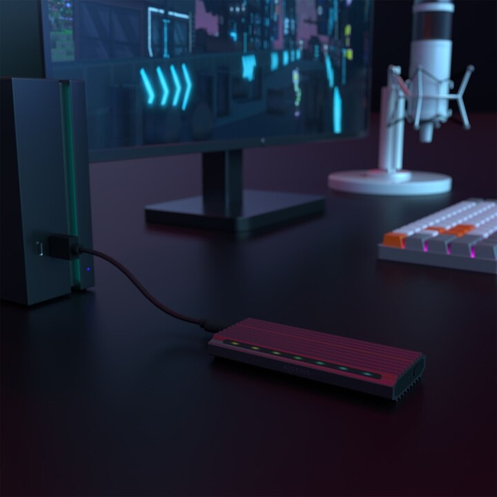 Externes GehäusefürSSD M.2 SATA/NVMe Aisens ASM2-RGB011GR/ USB 3.2 Gen2/ Ohne Schrauben