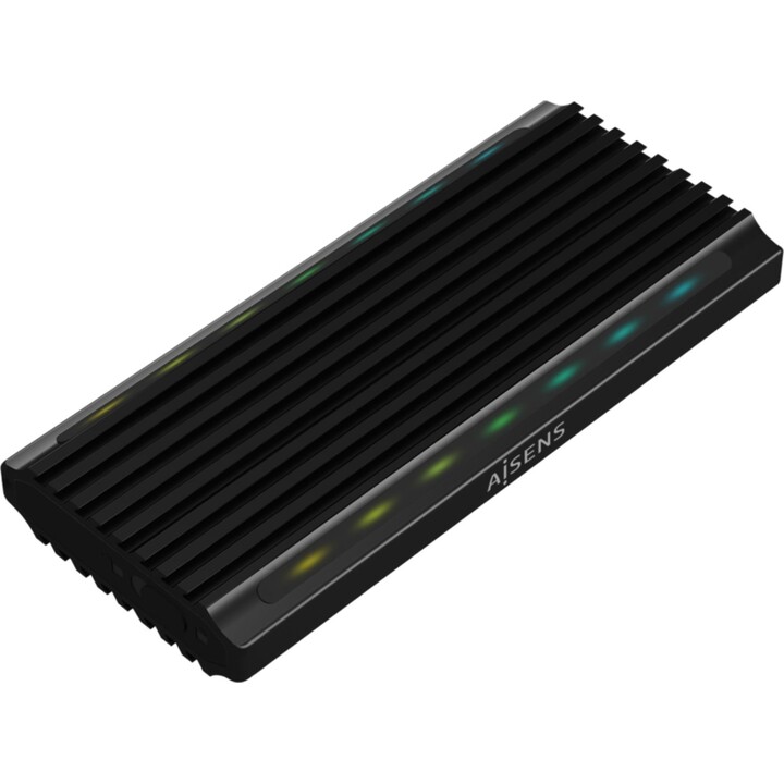 Externes GehäusefürSSD M.2 SATA/NVMe Aisens ASM2-RGB012B/ USB 3.2/ Ohne Schrauben