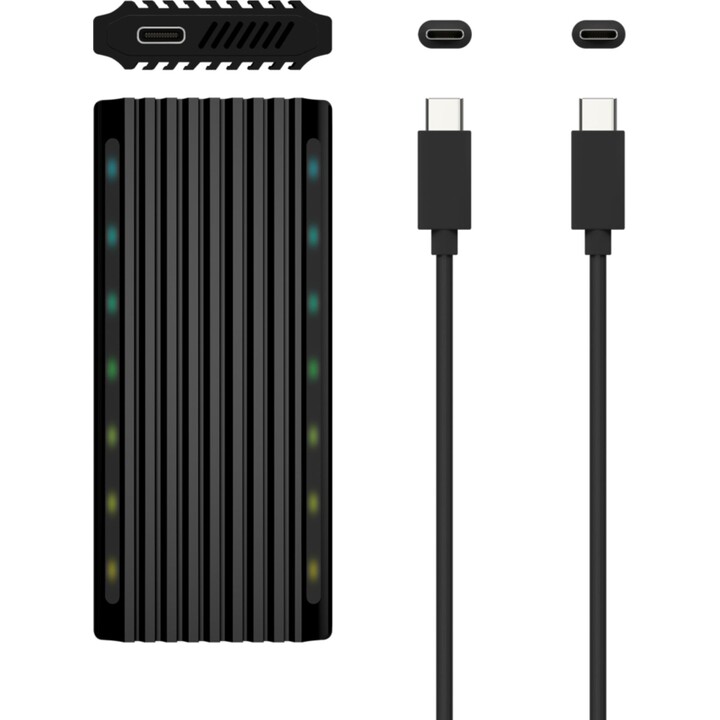 Externes GehäusefürSSD M.2 SATA/NVMe Aisens ASM2-RGB012B/ USB 3.2/ Ohne Schrauben