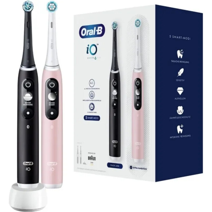 Braun Oral-B Io 3 Elektrische Zahnbürste Duo Set Schwarz&Pink