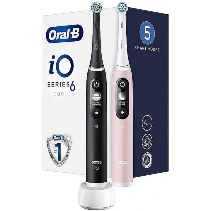 Braun Oral-B Io 3 Elektrische Zahnbürste Duo Set Schwarz&Pink