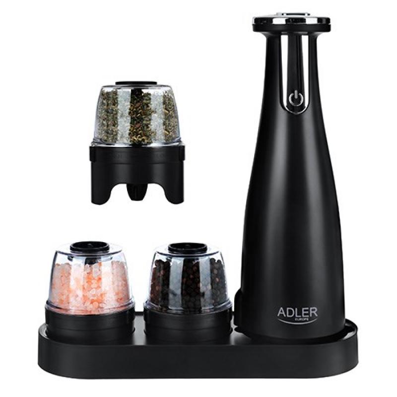 Juego de molinillo de especias Adler AD 4449B Negro
