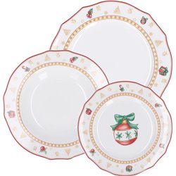 La Porcellana Bianca Christmas Edition Set of 3 Plates for 2 People